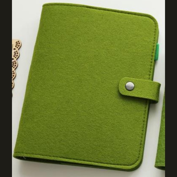 🆕 wool felt vintage planner loose leaf refillable spiral notebook  a5 - Picture 2 of 4